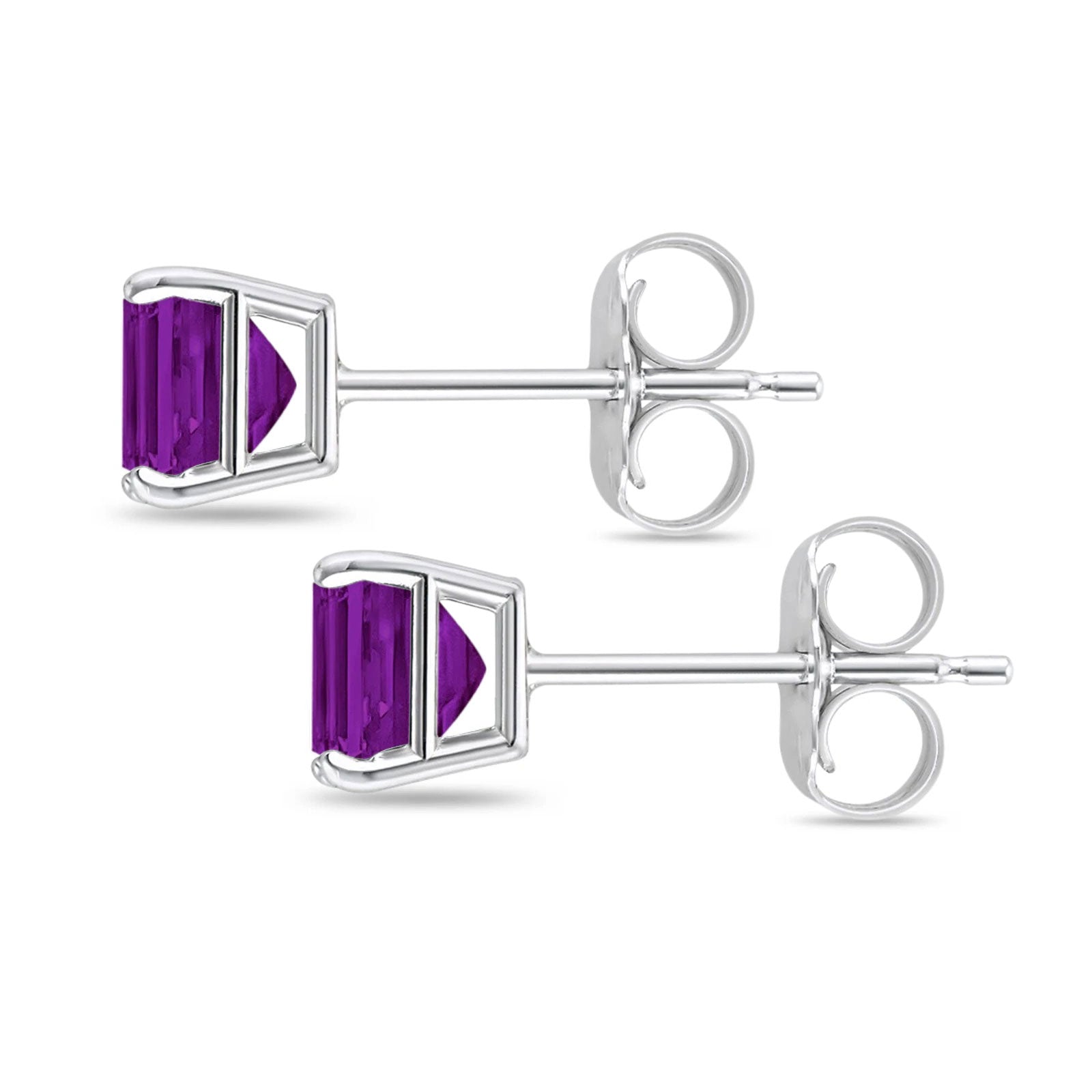 AE-6164-AM Sterling Silver Earring With Amethyst Oval Shape Double Che –  Bali Designs Inc